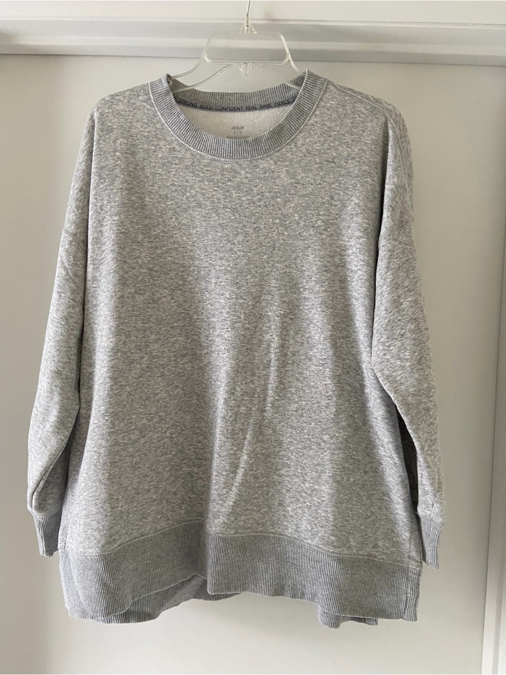 aerie Heather Light Gray Oversized Terry Pullover Sweatshirt